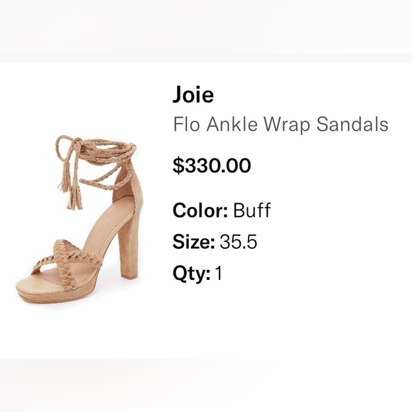 Joie Flo Ankle Wrap Suede Sandal size 5.5 / 35.5 - Picture 5 of 5